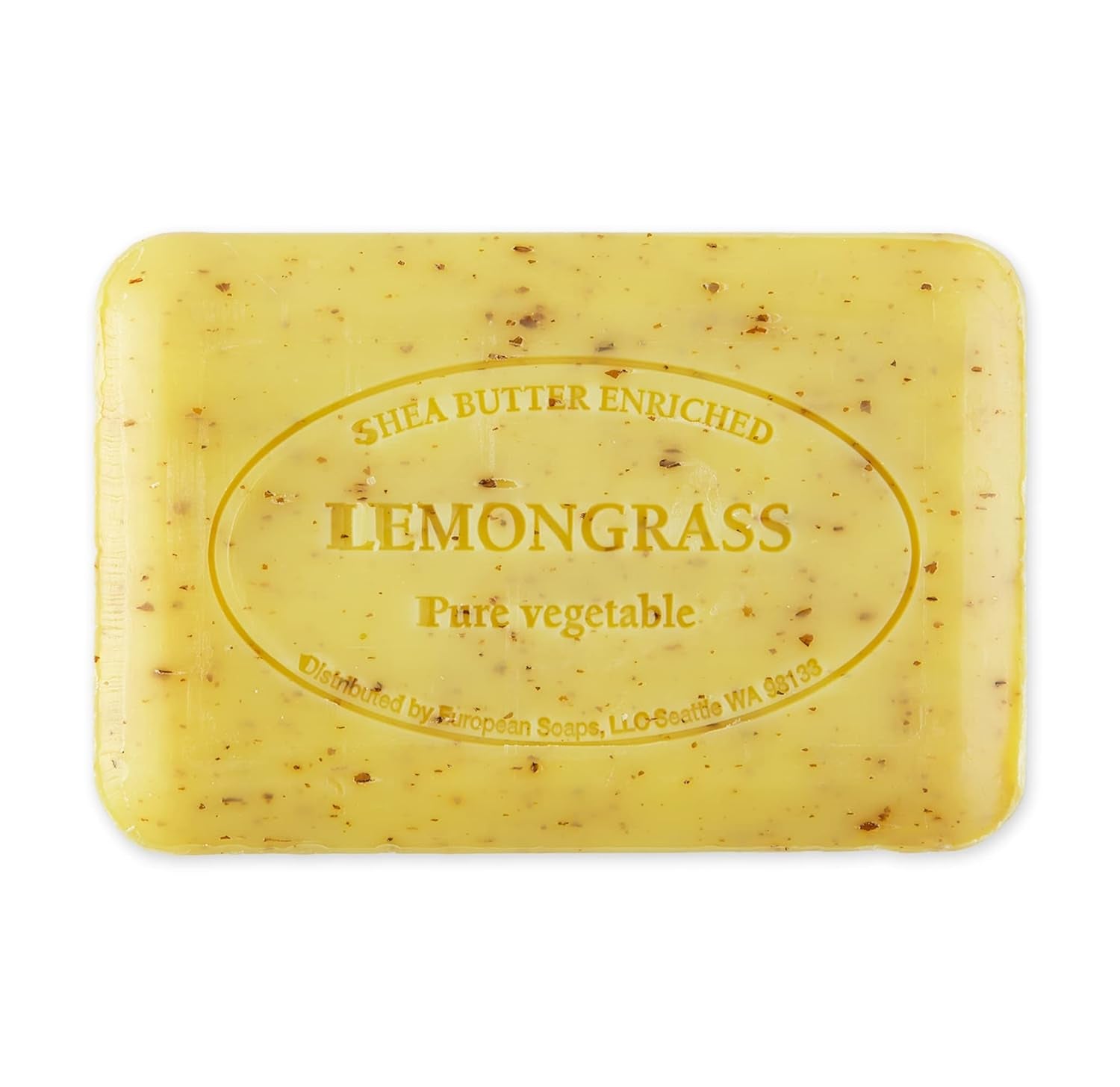 Artisanal Soap Bar, Enriched with Organic Shea Butter, Natural French Skincare, Quad Milled for Rich Smooth Lather, 8.8 Ounce, Lemongrass